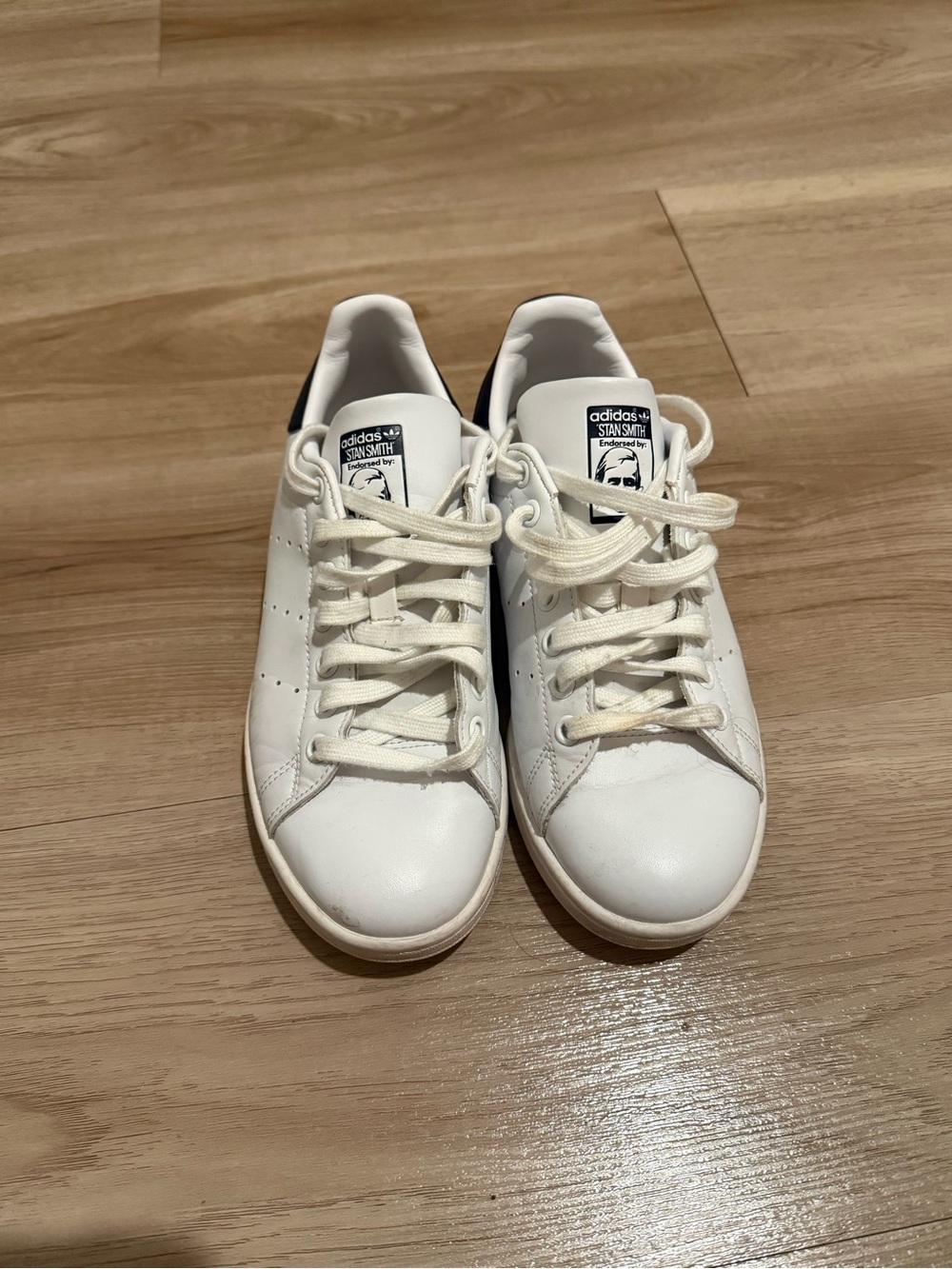 adidas Stan Smith White Sneakers with Black Heel Tab